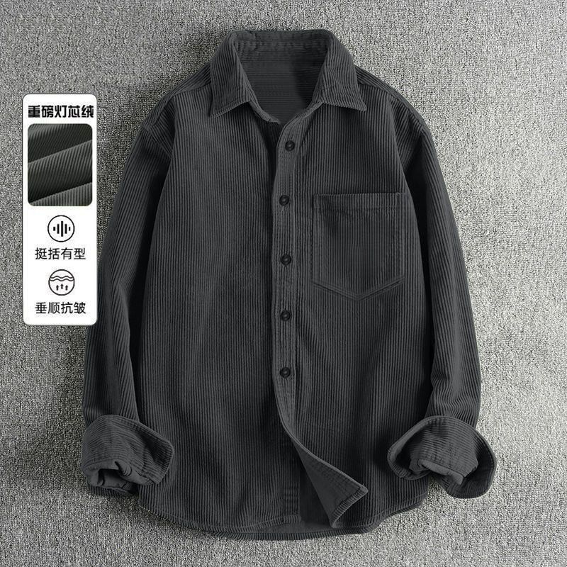 Corduroy Button Up Shirt Men - Chemises décontractées en velours côtelé à