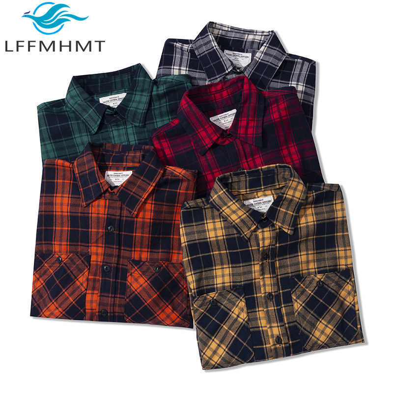 Flannel Plaid Shirt Heavy Weight - Chemise en flanelle classique pour homme,