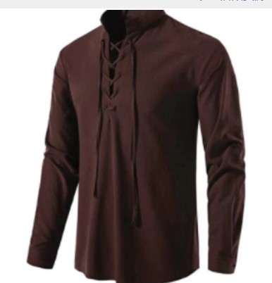 Medieval Gothic Lace Up Pirate Shirt - Chemise de pirate pour homme, style