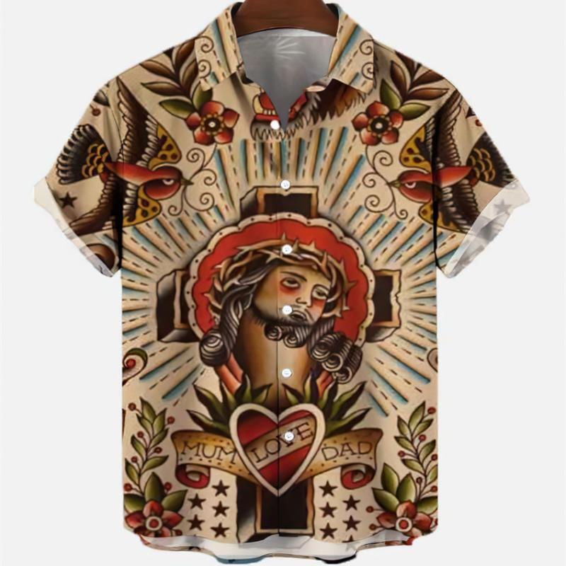 Vintage Hawaiian Floral Shirt - Chemises Hawaïennes Vintage à Manches Courtes