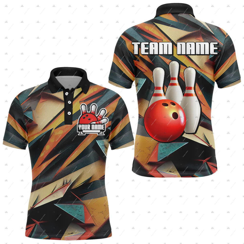 Short Sleeve Bowling Shirt Retro - Chemises Polo à Manches Courtes d'été