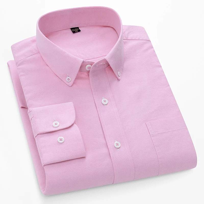 Oxford Cotton Casual Shirt Business - Chemises oxford à manches longues pour