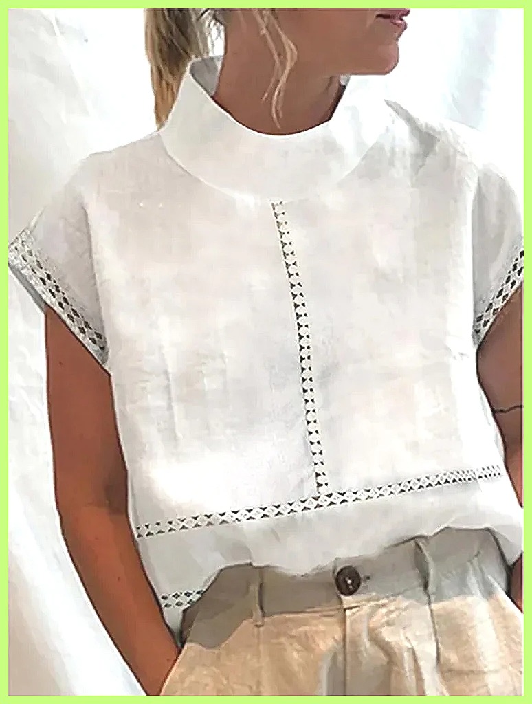 Shirts - Chemisier en coton et lin pour