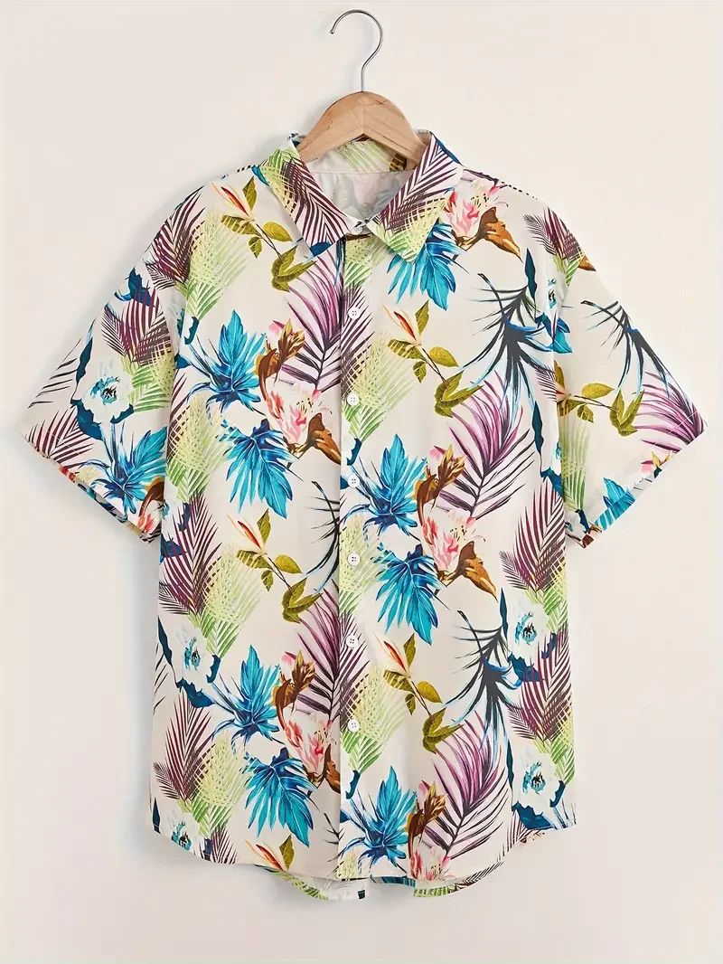 Short Sleeve Bowling Shirt Retro - Chemise hawaïenne classique pour homme à