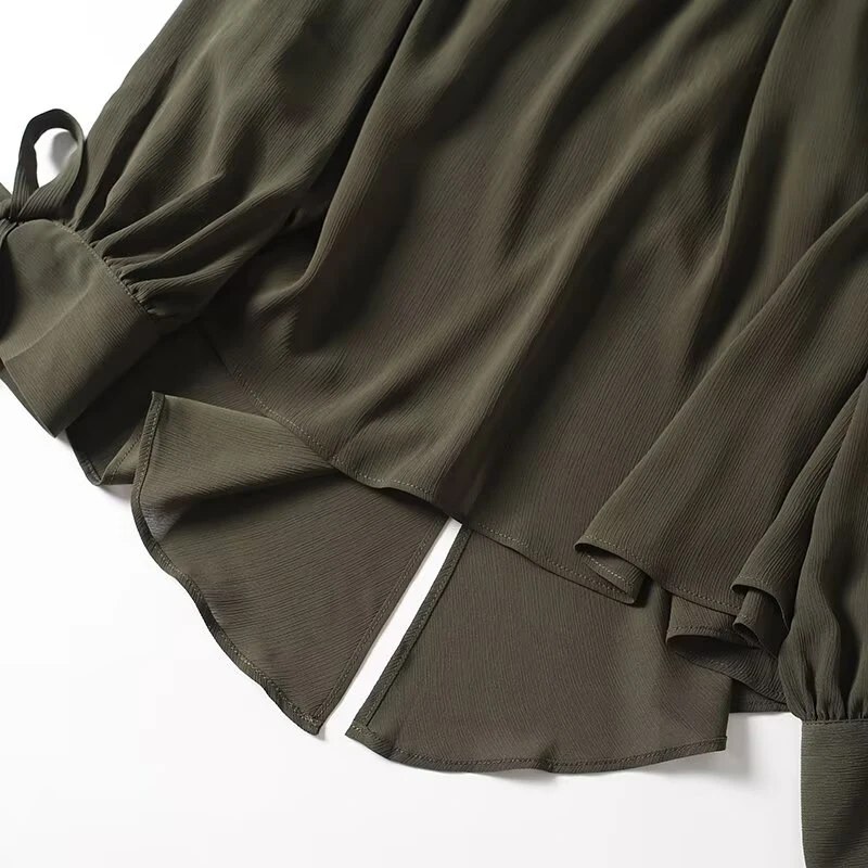 Shirts - Chemisier ample vert foncé à manches