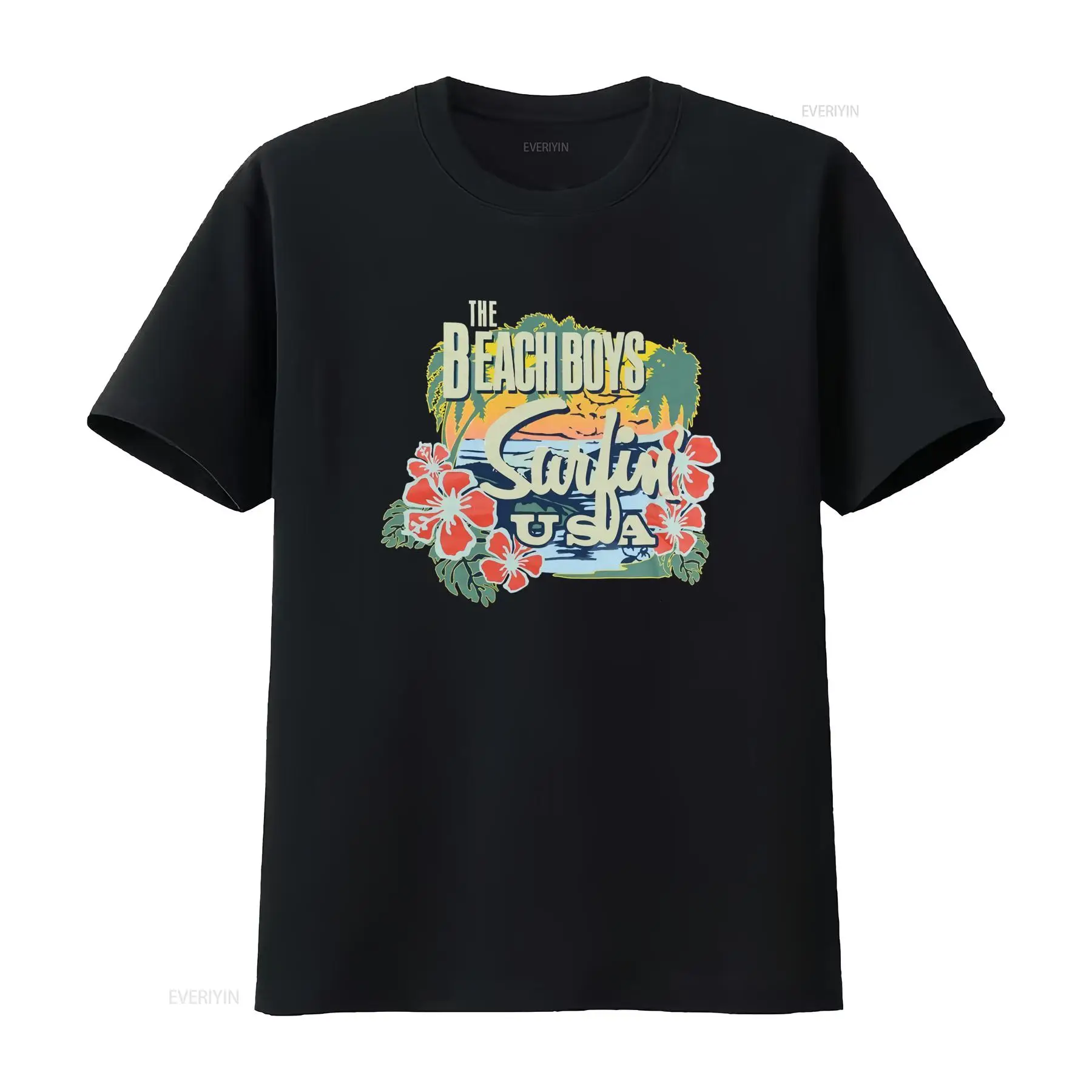 Vintage Hawaiian Floral Shirt - T-shirt décontracté vintage rétro Beach Boys