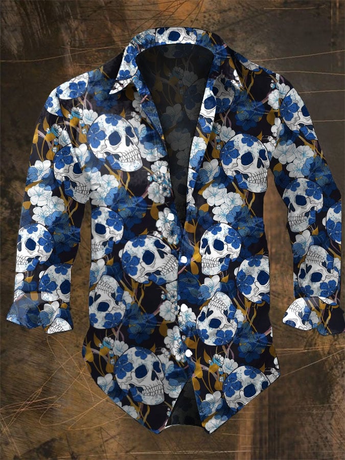 Vintage Hawaiian Floral Shirt - Chemise décontractée à manches longues pour