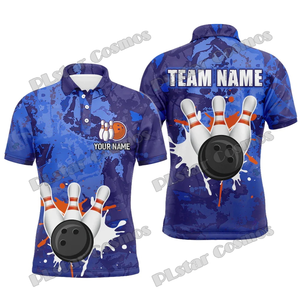 Short Sleeve Bowling Shirt Retro - Polo rétro pour homme, motif bowling,