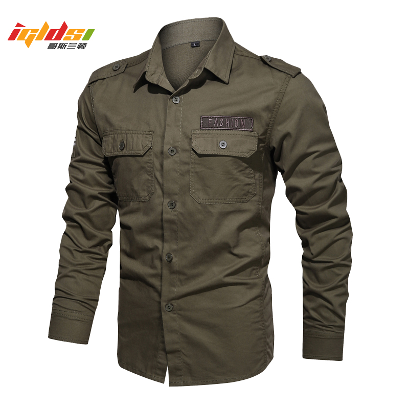 Tactical Military Shirt Cargo - Chemises cargo à manches longues pour