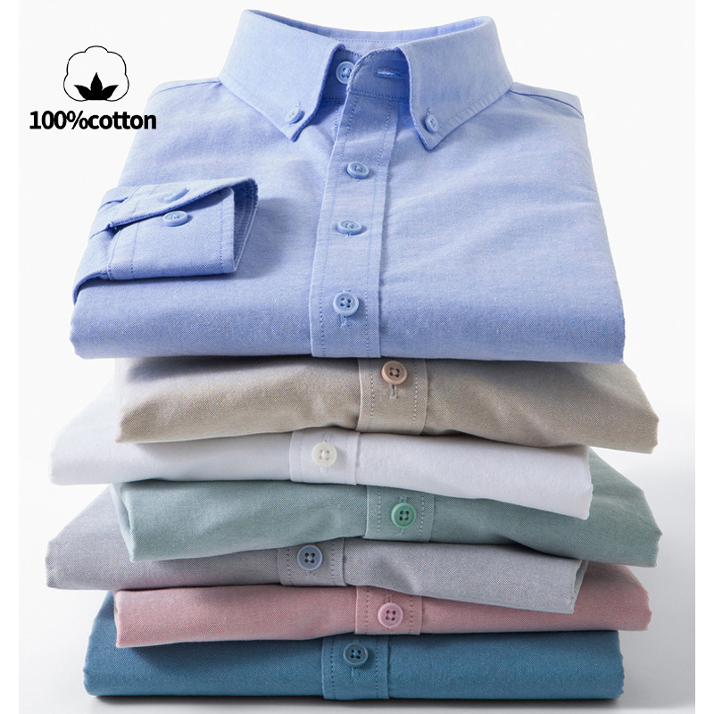 Mandarin Collar Formal Shirt Slim Fit - Chemise Oxford 100 % coton pour