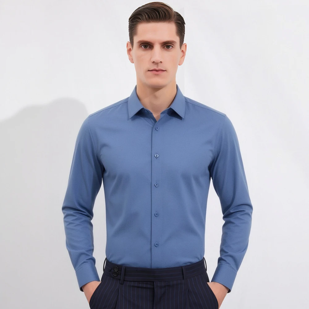 Breathable Bamboo Fiber Shirt Non Iron - Chemise décontractée pour homme à manches