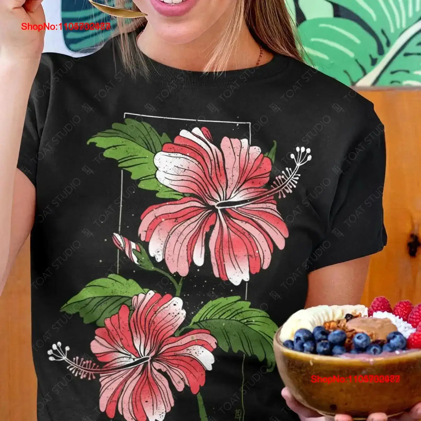 Vintage Hawaiian Floral Shirt - T-shirt à motif floral Hibiscus, style