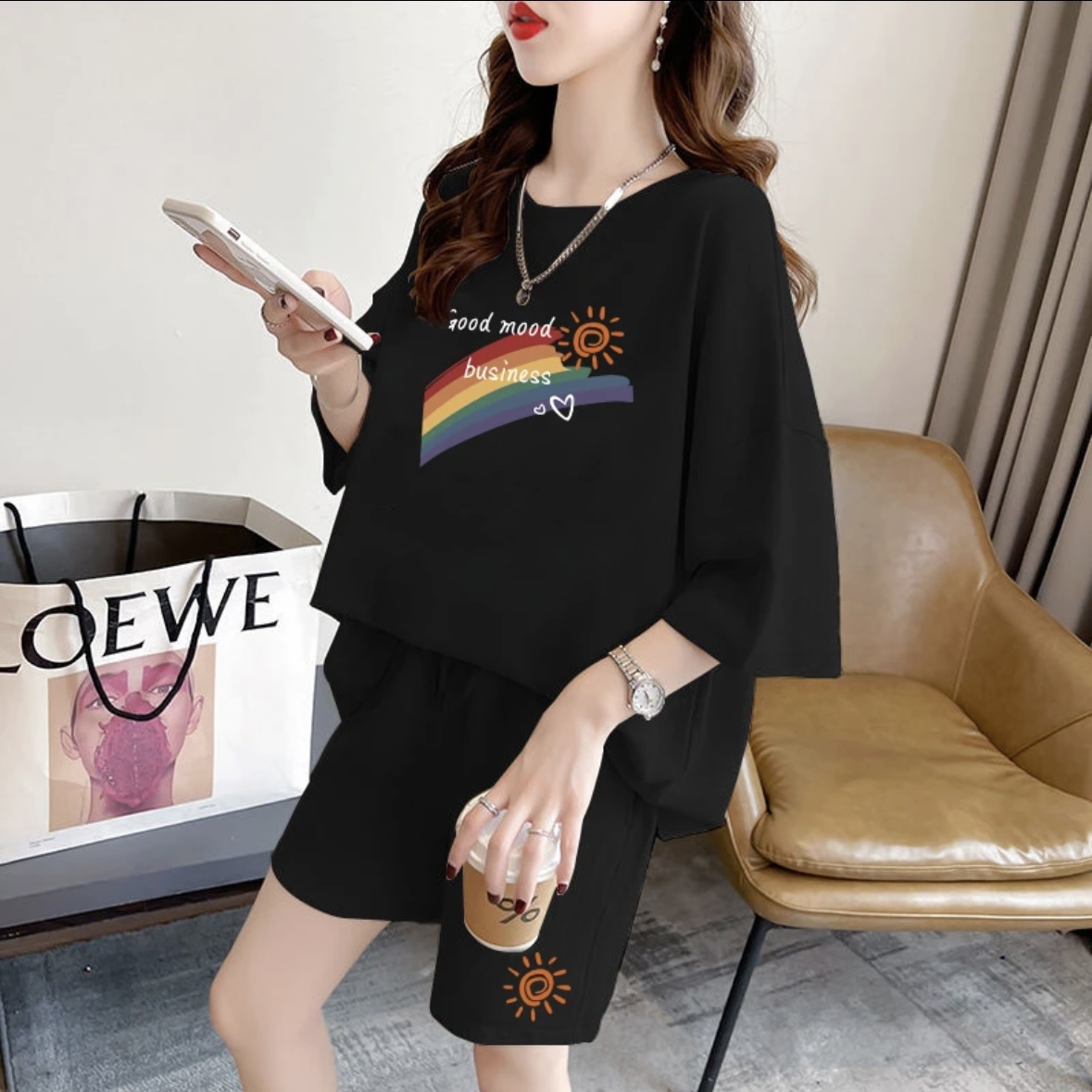 Shirts - Ensemble de shorts d'été pour femmes,