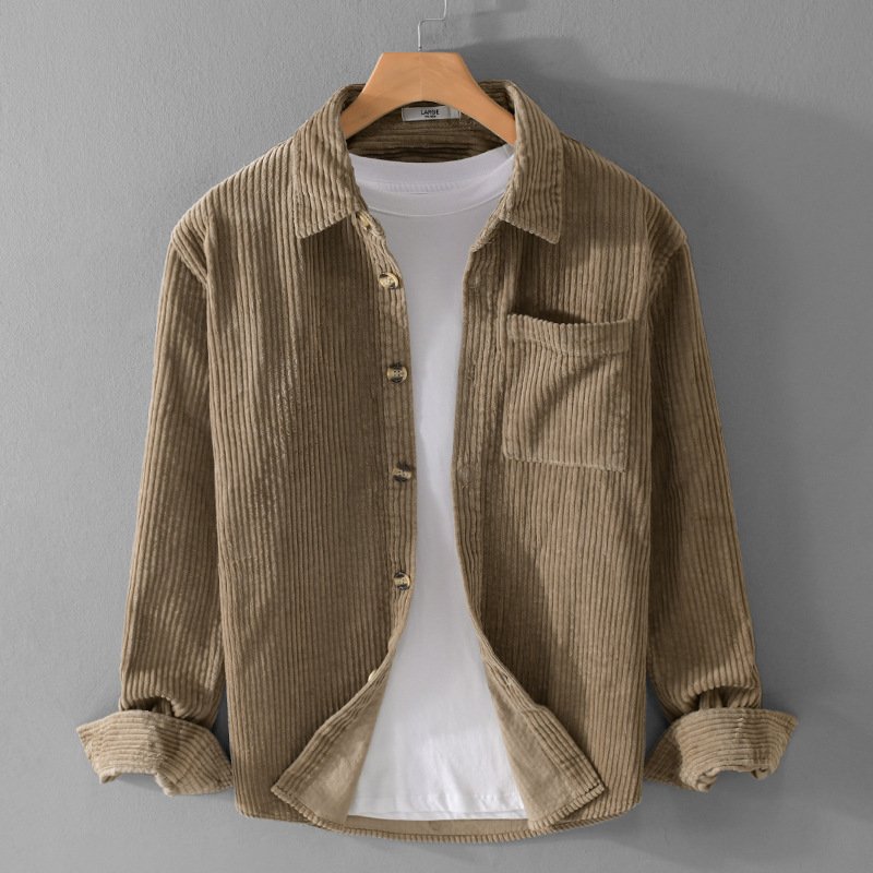 Nouvelle Chemise en Velours Cô - Corduroy Button Up Shirt Men avis et prix