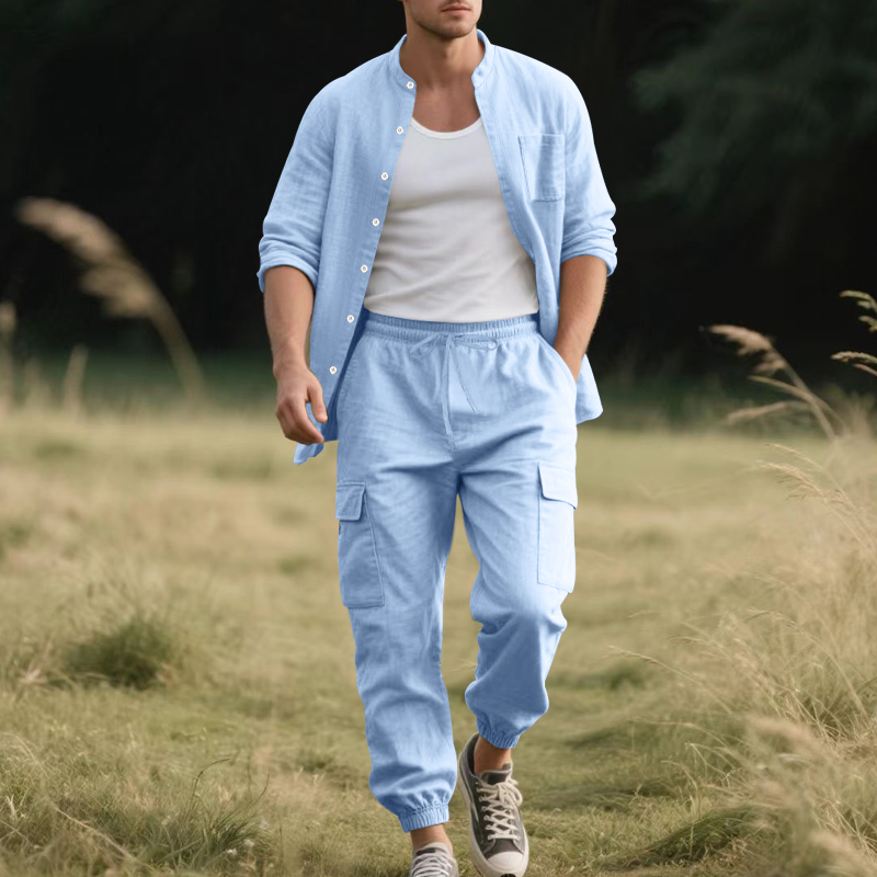 Ensemble deux pièces en lin re - Mens Linen Shirt Long Sleeve avis et prix