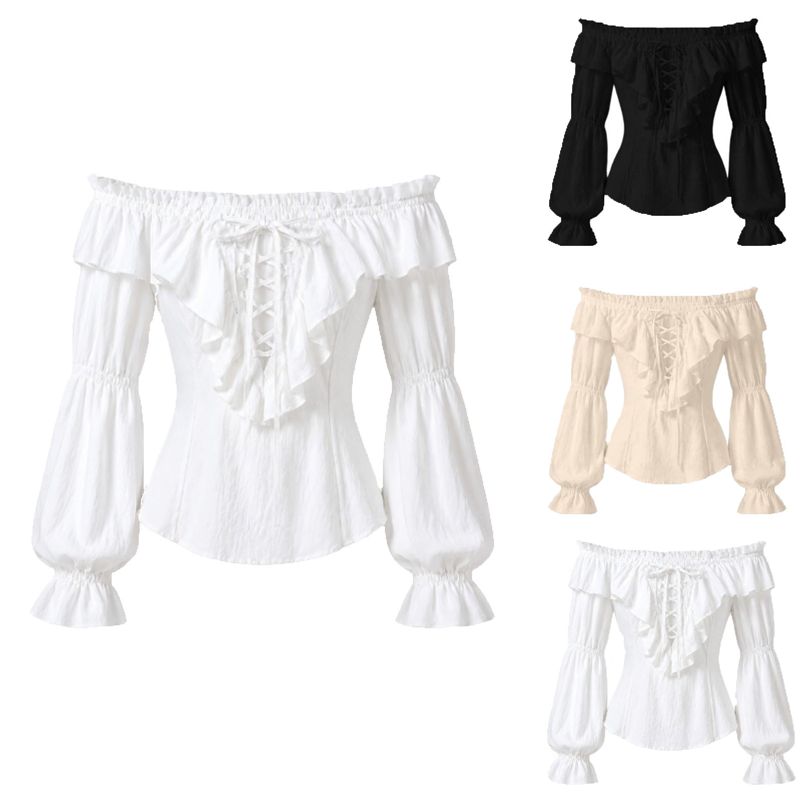 Chemise de pirate pour femmes, - Medieval Gothic Lace Up Pirate Shirt avis et prix