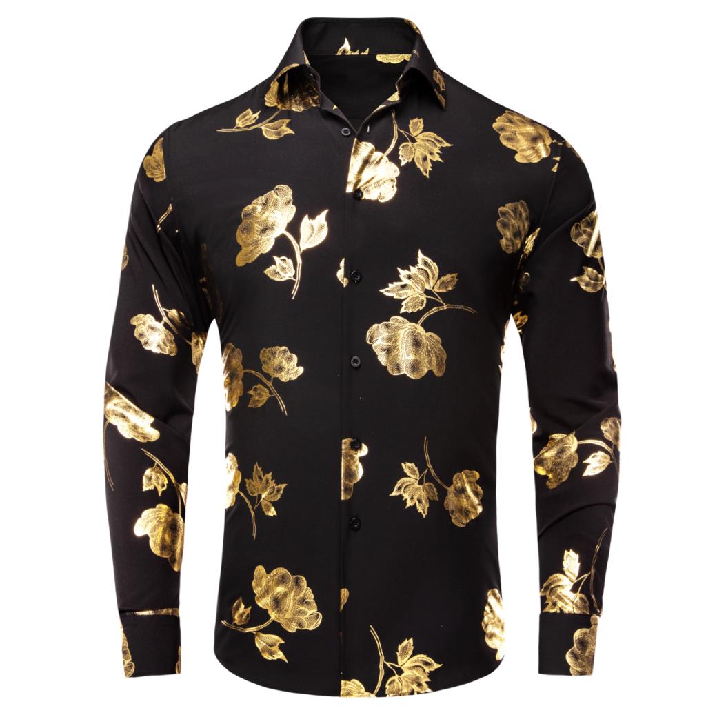 Hi-aught-Chemises noires et do - Mens Satin Silk Dress Shirt avis et prix