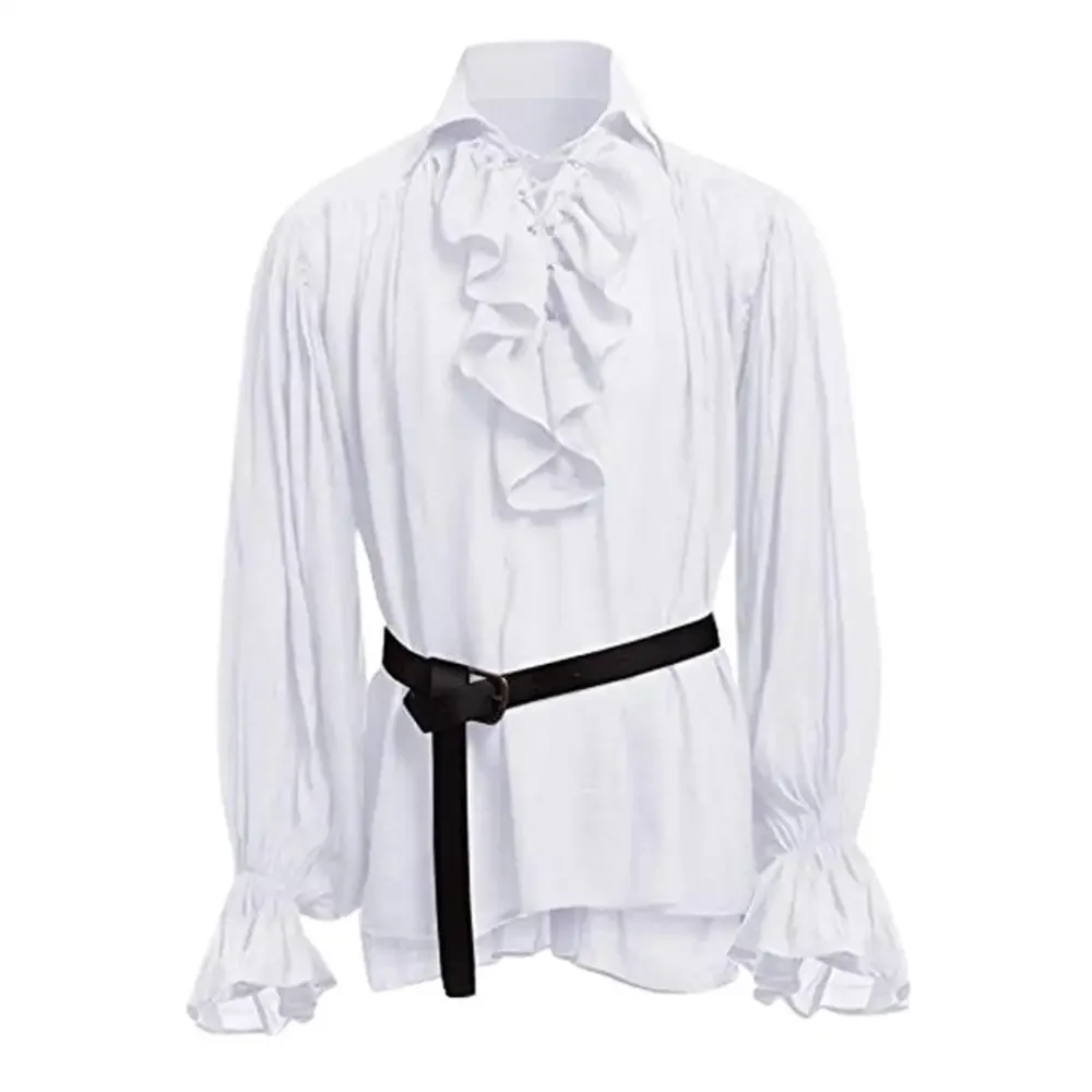 Chemises Médiévales à Volants  - Medieval Gothic Lace Up Pirate Shirt avis et prix
