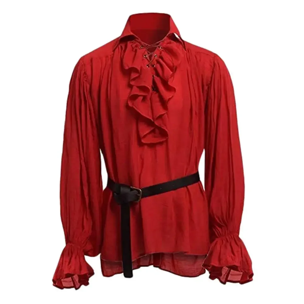 Chemises Médiévales à Volants  - Medieval Gothic Lace Up Pirate Shirt avis et prix