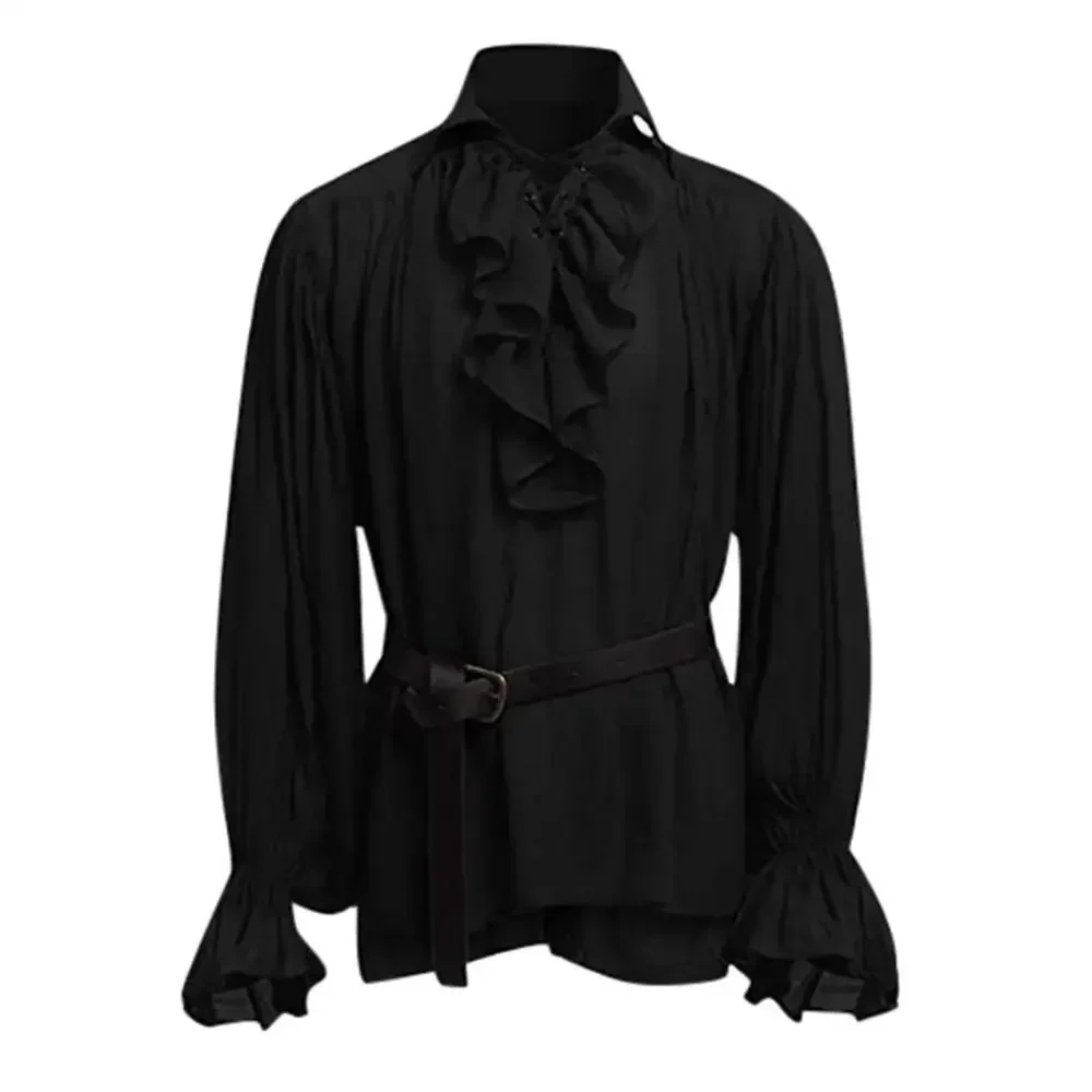 Chemises Médiévales à Volants  - Medieval Gothic Lace Up Pirate Shirt avis et prix