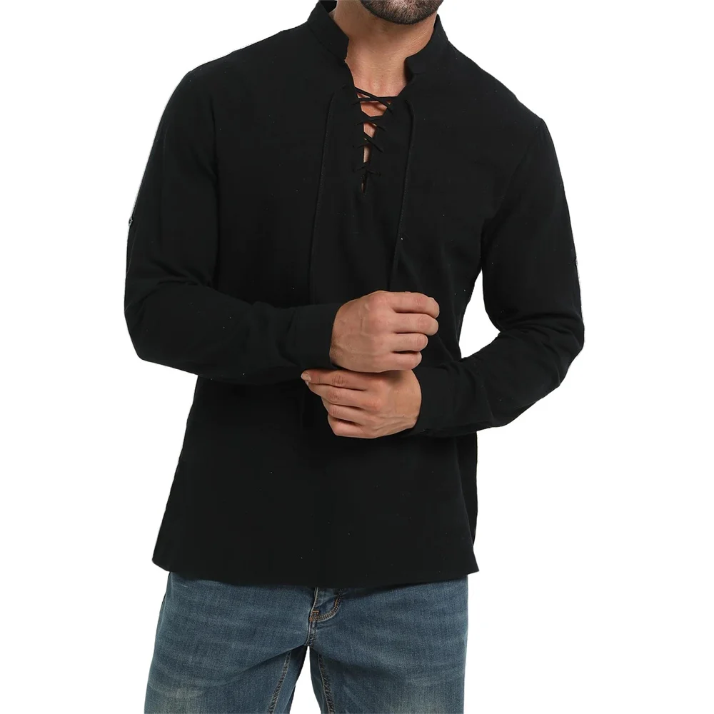 Chemise Pirate pour hommes, Vi - Medieval Gothic Lace Up Pirate Shirt avis et prix