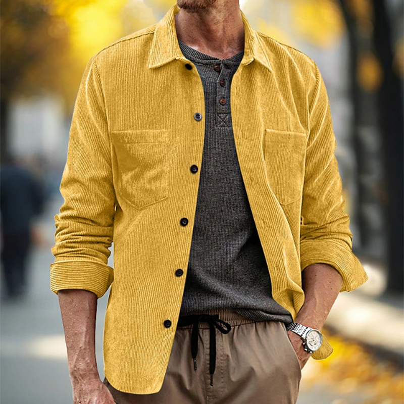 Chemise en velours côtelé vint - Corduroy Button Up Shirt Men avis et prix