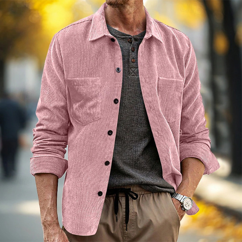 Chemise en velours côtelé vint - Corduroy Button Up Shirt Men avis et prix