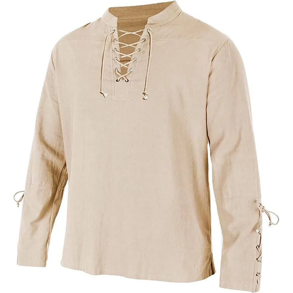 Chemises à manches longues pou - Medieval Gothic Lace Up Pirate Shirt avis et prix