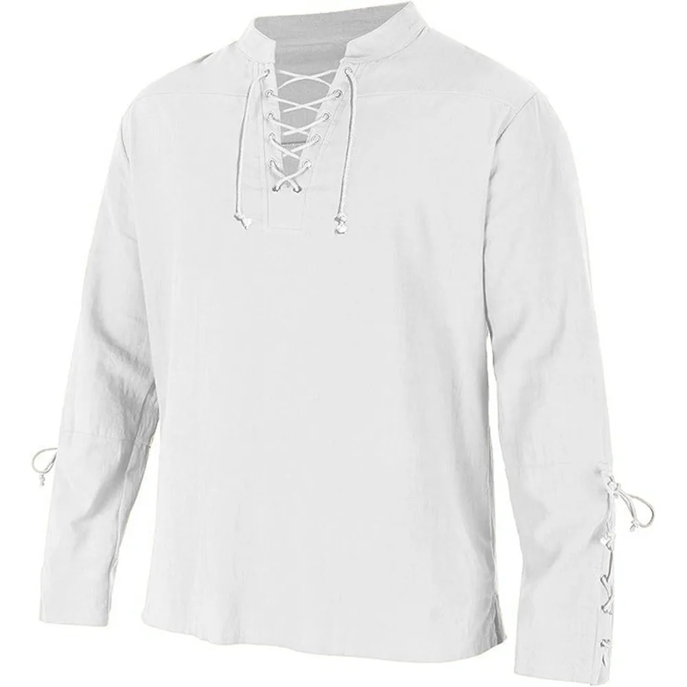 Chemises à manches longues pou - Medieval Gothic Lace Up Pirate Shirt avis et prix
