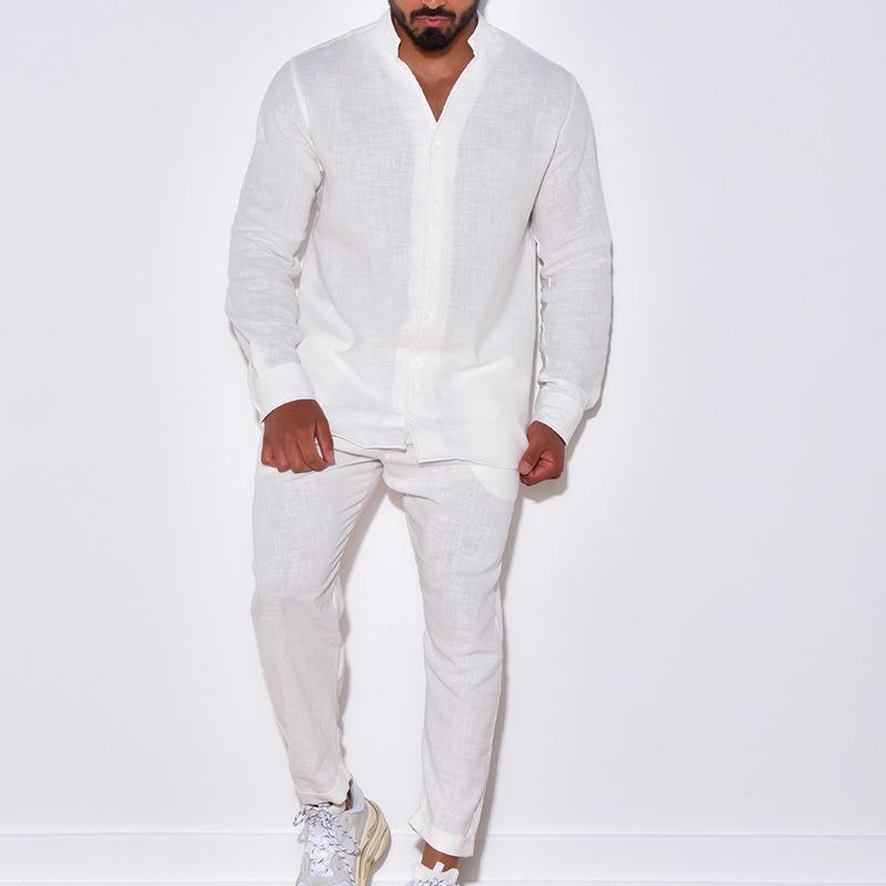 Ensemble deux pièces en lin po - Mens Linen Shirt Long Sleeve avis et prix