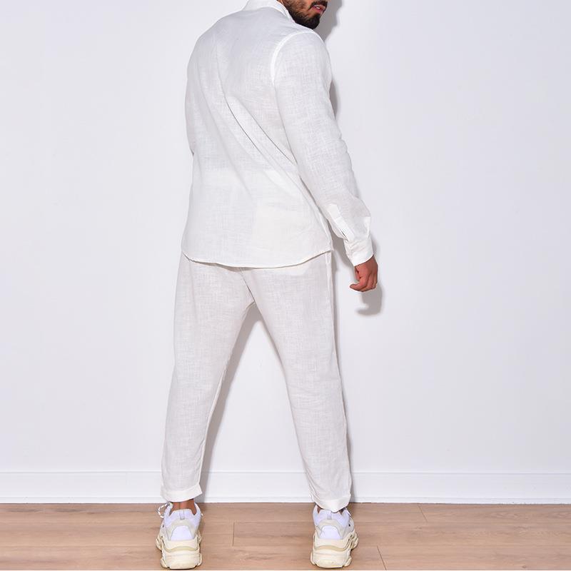 Ensemble deux pièces en lin po - Mens Linen Shirt Long Sleeve avis et prix