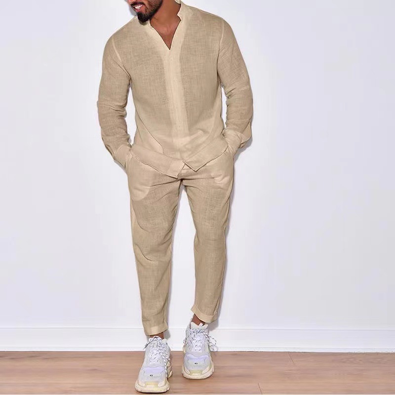Ensemble deux pièces en lin po - Mens Linen Shirt Long Sleeve avis et prix