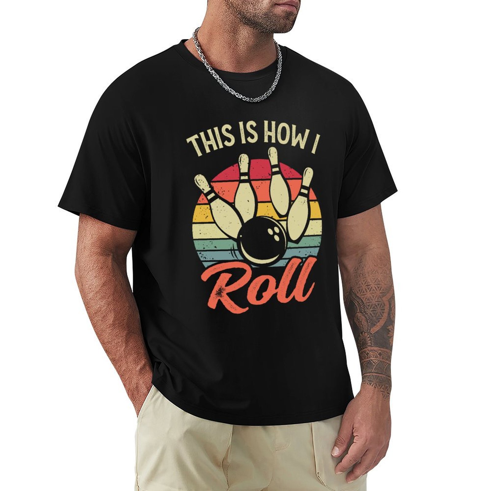 This Is How I Roll Retro Bowli - Short Sleeve Bowling Shirt Retro avis et prix