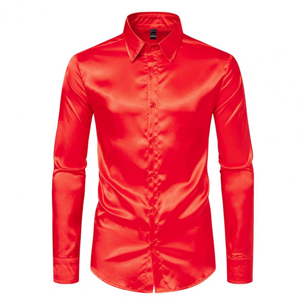 Chemise en satin de soie bleue - Mens Satin Silk Dress Shirt avis et prix