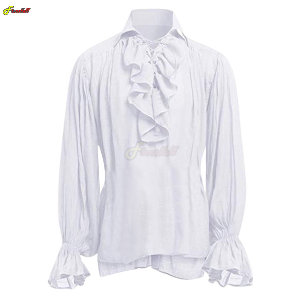 Chemise d'Halloween à Lacets p - Medieval Gothic Lace Up Pirate Shirt avis et prix