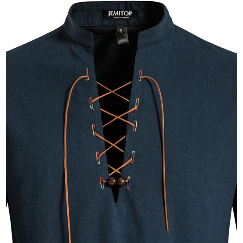 Chemise de pirate pour hommes  - Medieval Gothic Lace Up Pirate Shirt avis et prix