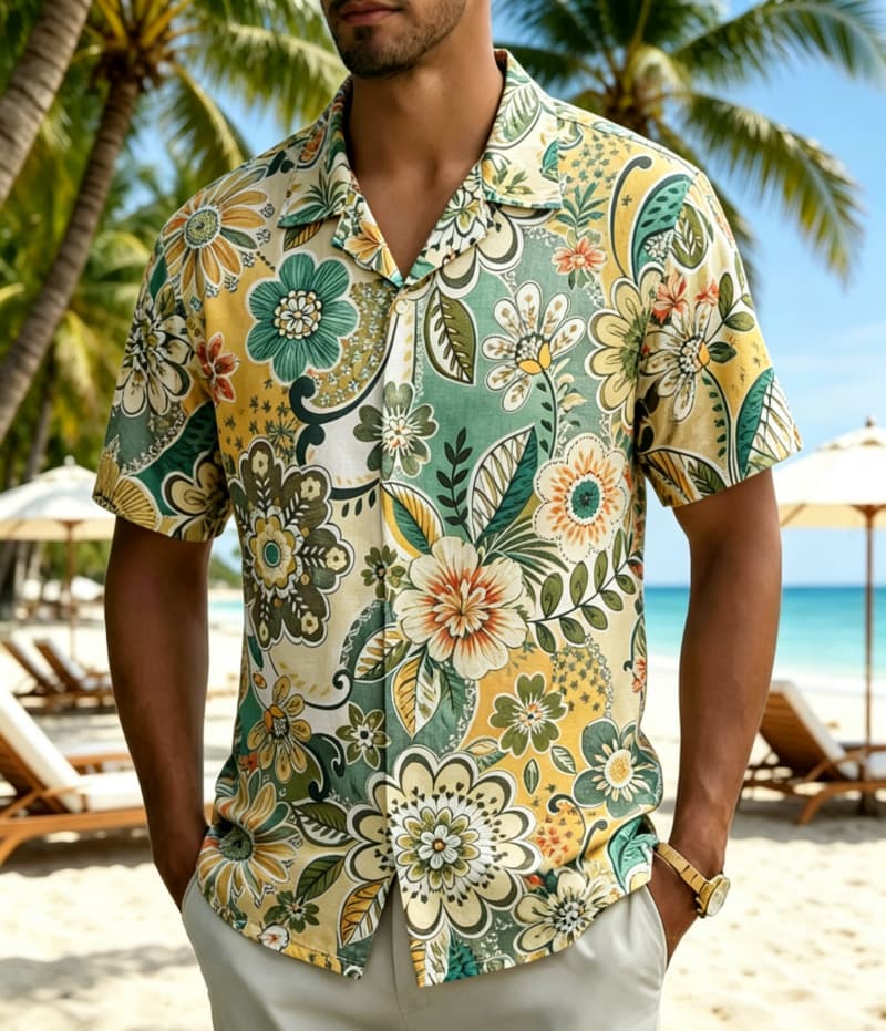 Chemise pour homme à imprimé f - Vintage Hawaiian Floral Shirt avis et prix