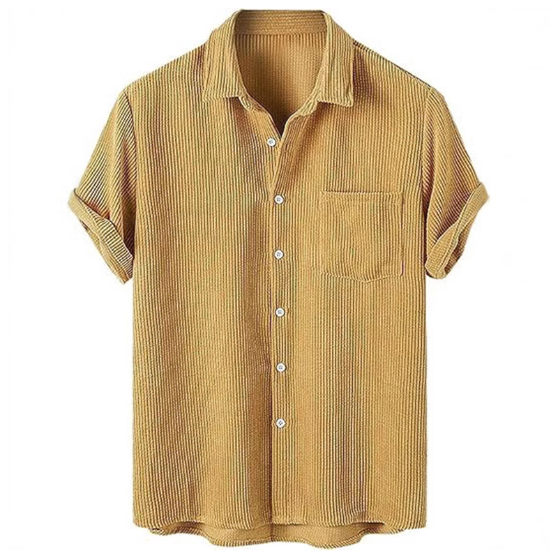 Chemises décontractées en velo - Corduroy Button Up Shirt Men avis et prix
