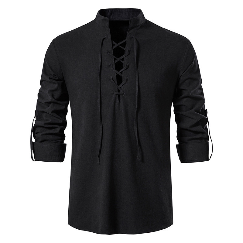 Chemise médiévale pour hommes  - Mens Linen Shirt Long Sleeve avis et prix