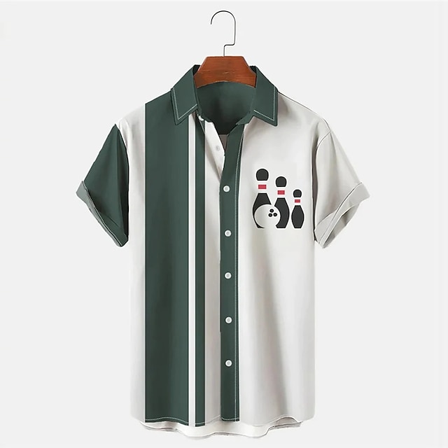 Chemise à manches courtes à ra - Short Sleeve Bowling Shirt Retro avis et prix