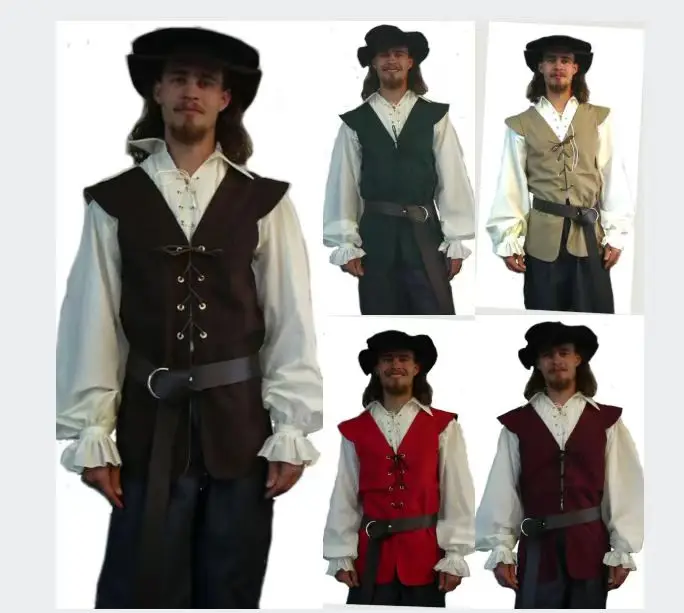 Chemises médiévales à volants  - Medieval Gothic Lace Up Pirate Shirt avis et prix