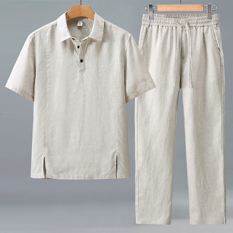 Ensemble deux pièces décontrac - Mens Linen Shirt Long Sleeve avis et prix