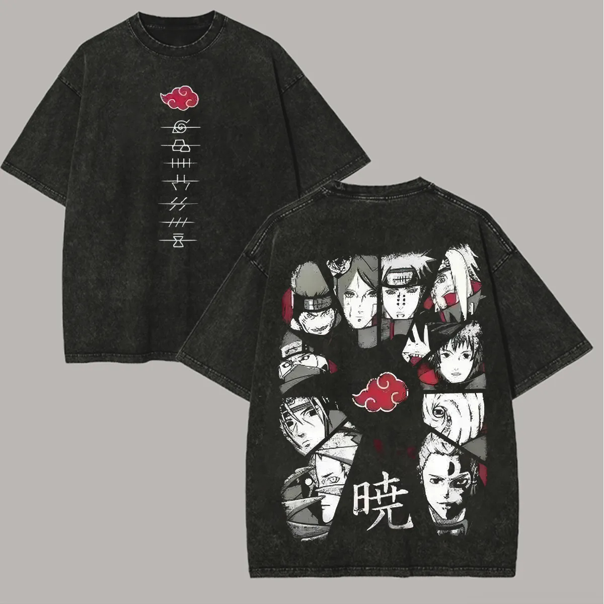 T-shirt Akatsuki Naruto pour h - Acid Wash Vintage Graphic T Shirt avis et prix