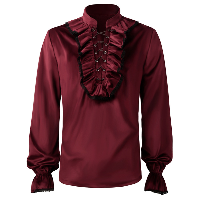 Chemise gothique victorienne à - Medieval Gothic Lace Up Pirate Shirt avis et prix