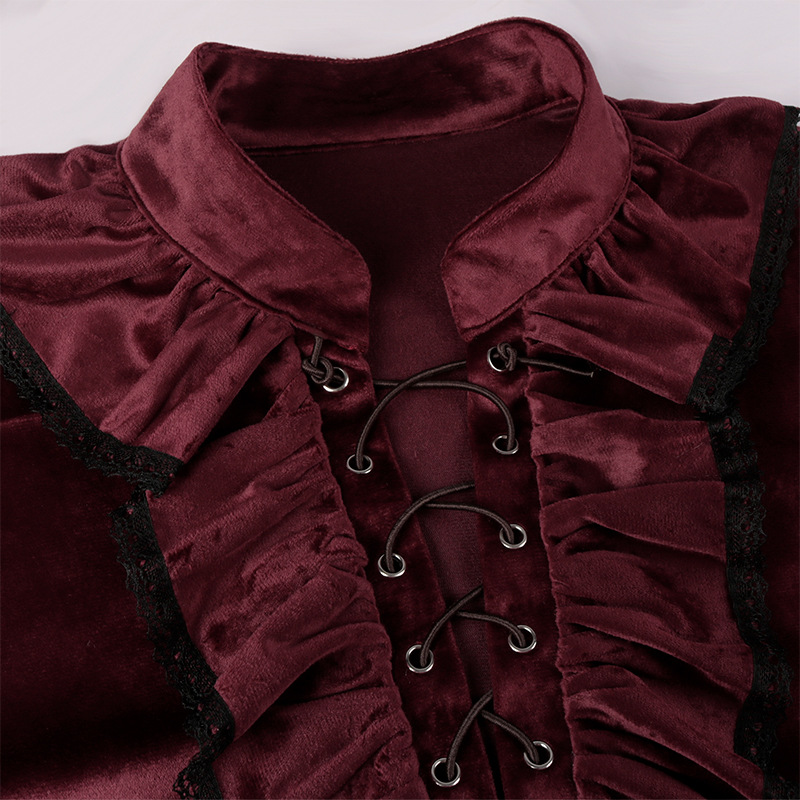 Chemise gothique victorienne à - Medieval Gothic Lace Up Pirate Shirt avis et prix