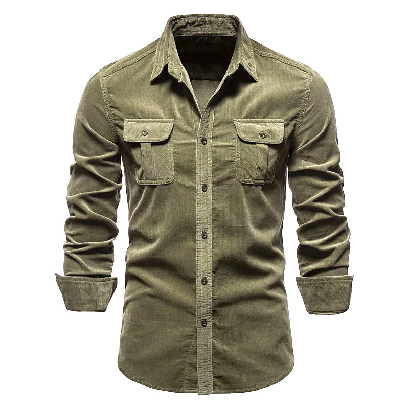 Chemise en velours côtelé pour - Corduroy Button Up Shirt Men avis et prix