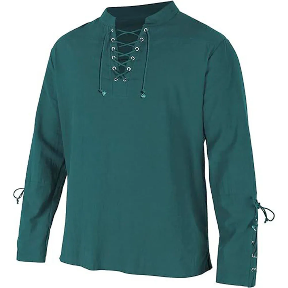 Chemises à manches longues pou - Medieval Gothic Lace Up Pirate Shirt avis et prix