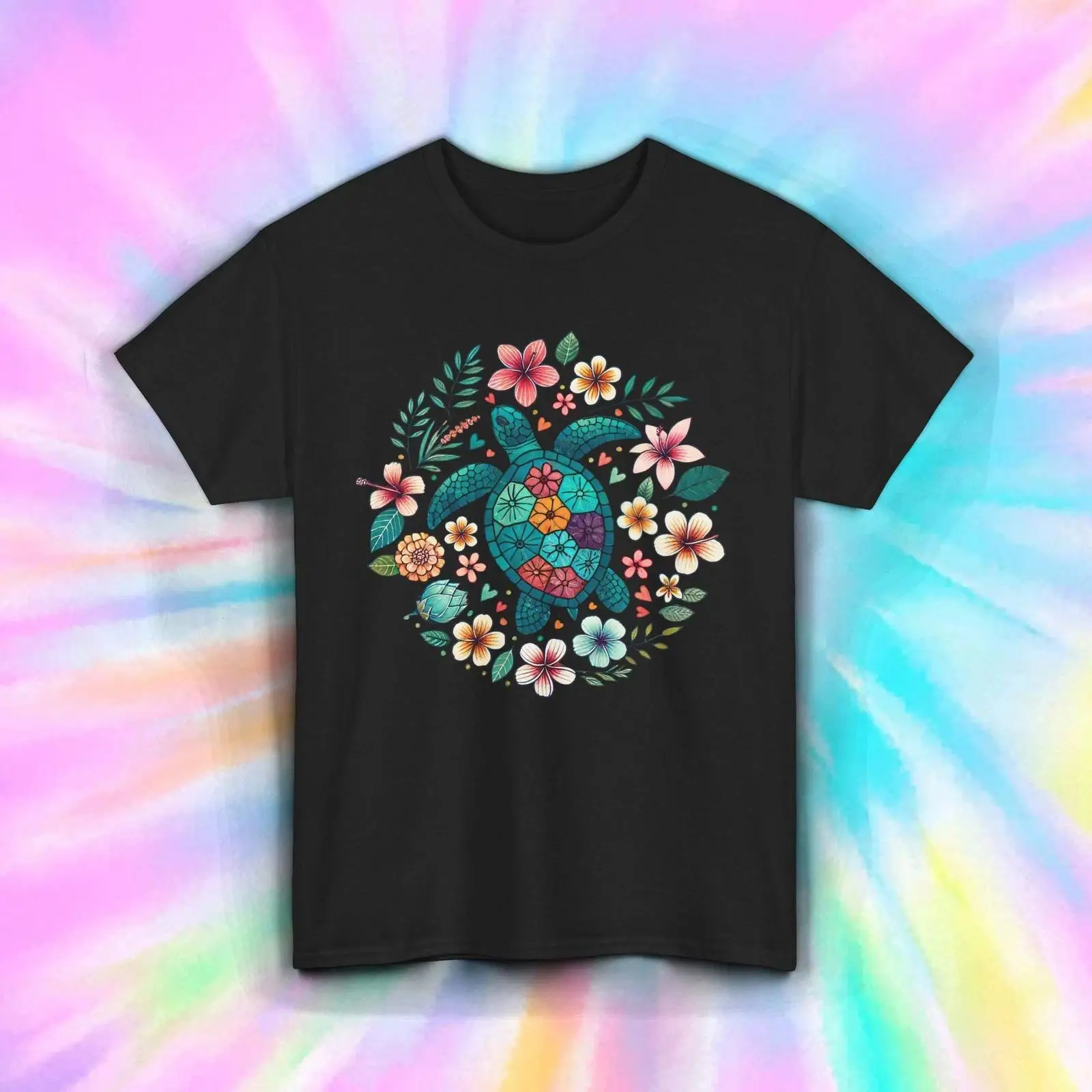 T-shirt floral tortue Mandala  - Vintage Hawaiian Floral Shirt avis et prix