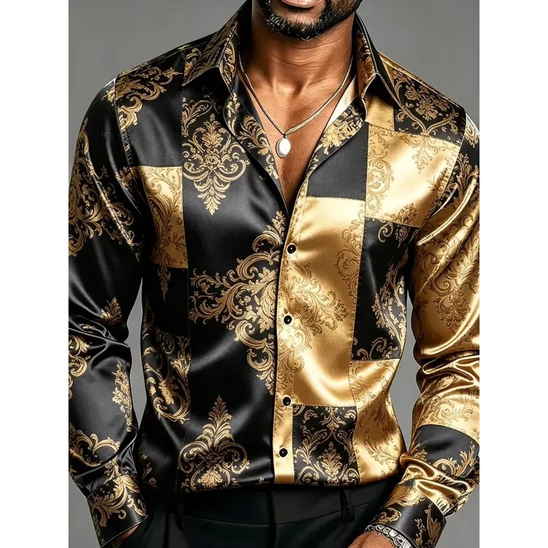 Chemises habillées pour hommes - Mens Satin Silk Dress Shirt avis et prix