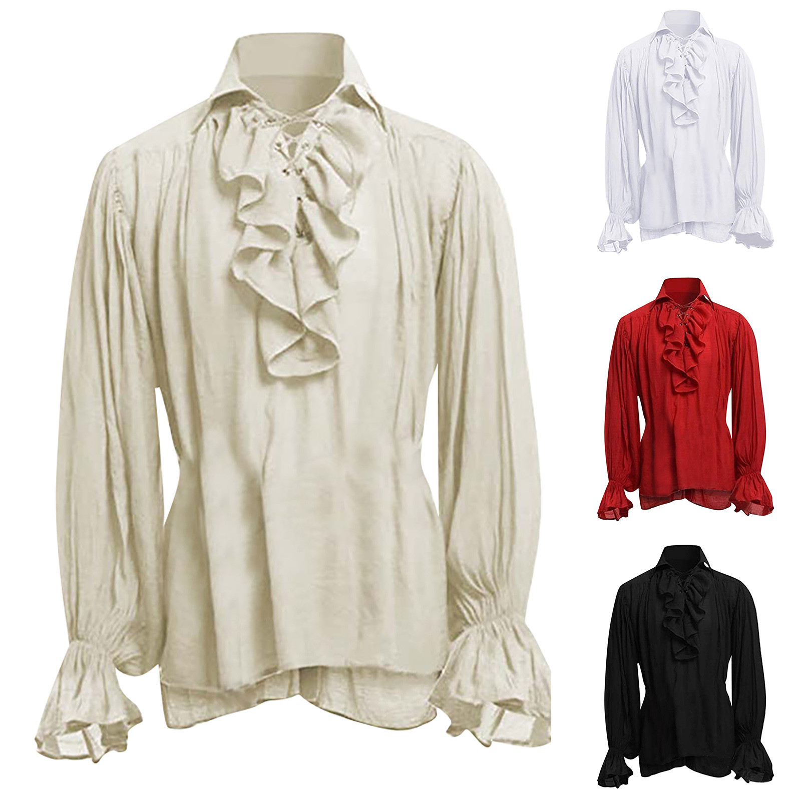 Chemise de Pirate à lacets pou - Medieval Gothic Lace Up Pirate Shirt avis et prix